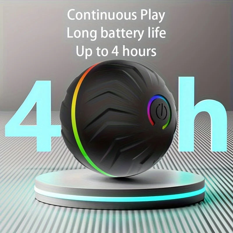 Intelligent dog toy, interactive pet toy, random rolling and jumping, colorful lights, long-lasting battery life of 4 hours, inc