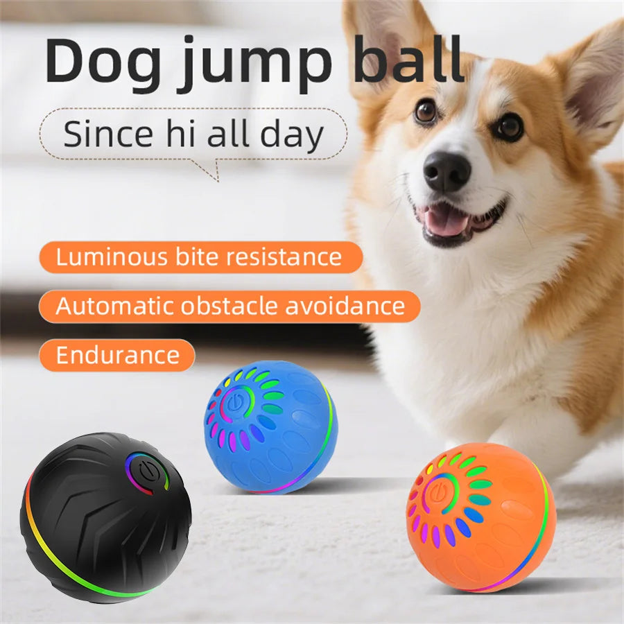 Interactive Smart Dogs Toys Balls - USB Automatic Moving Bouncing Ball for Puppy to Large dog-Electronic Pets Ball Birthday Gift