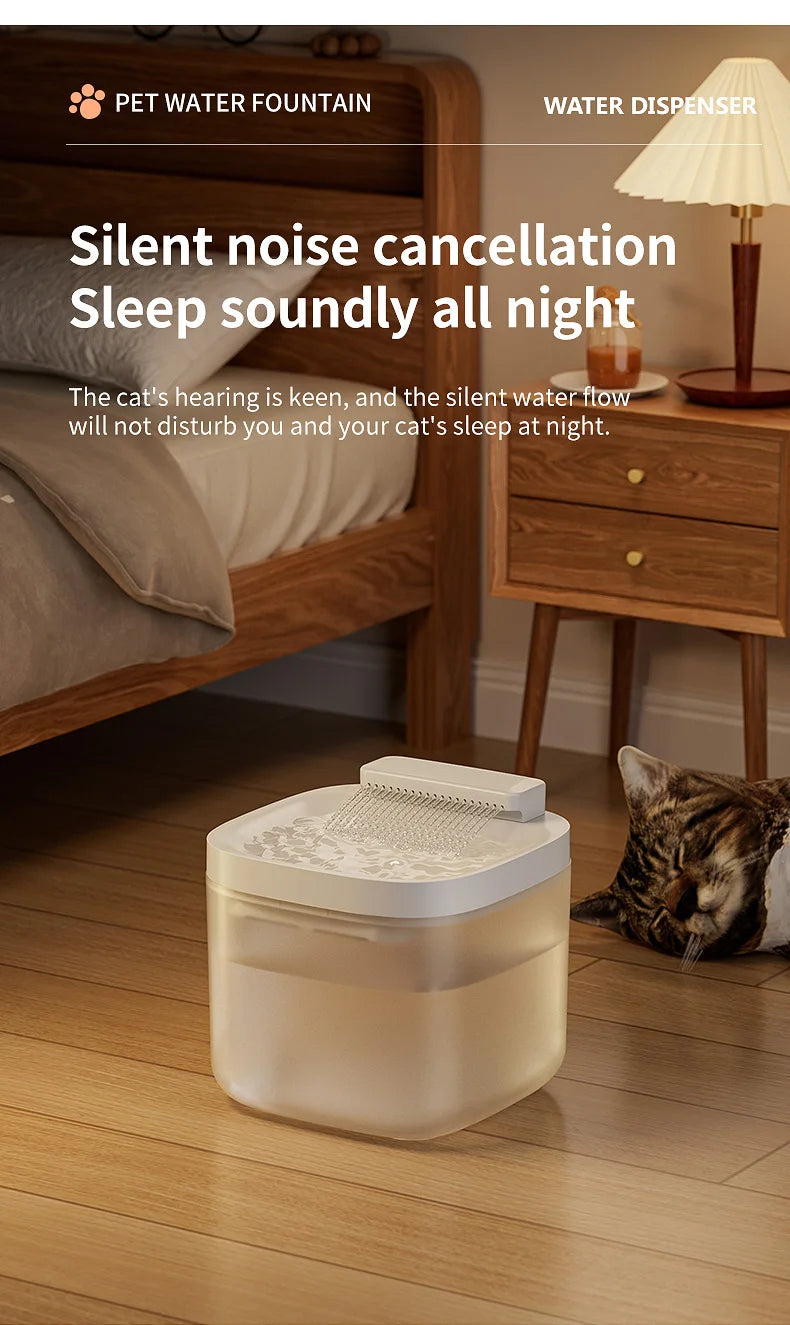 3L USB Pet Water Fountain with Pump & Filter Anti-Dry Burning Cat Water Dispenser Auto Recirculating Pet Water Flow Drinker