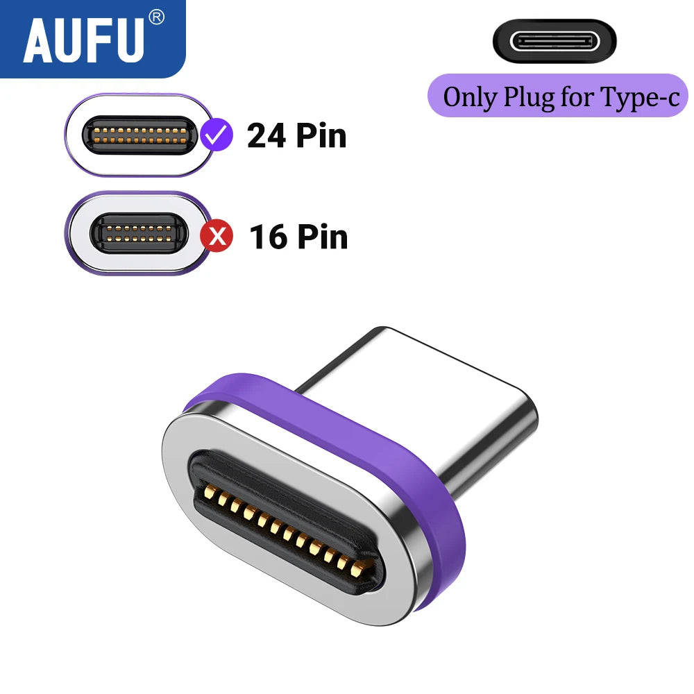 AUFU PD240W Magnetic USB C Adapter For Iphone USB4 OTG Connector 40Gbps 8K60Hz Type C Female Converter For Thunderbolt 4 Macbook