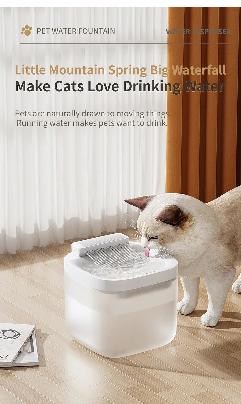 3L USB Pet Water Fountain with Pump & Filter Anti-Dry Burning Cat Water Dispenser Auto Recirculating Pet Water Flow Drinker