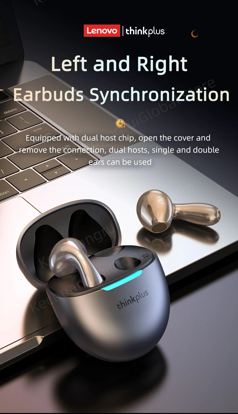 2025 Original Lenovo LP48 TWS Earphone Wireless Bluetooth 5.4 Headset Half In Ear Noise Reduction Free EarBuds For Huawei iPhone