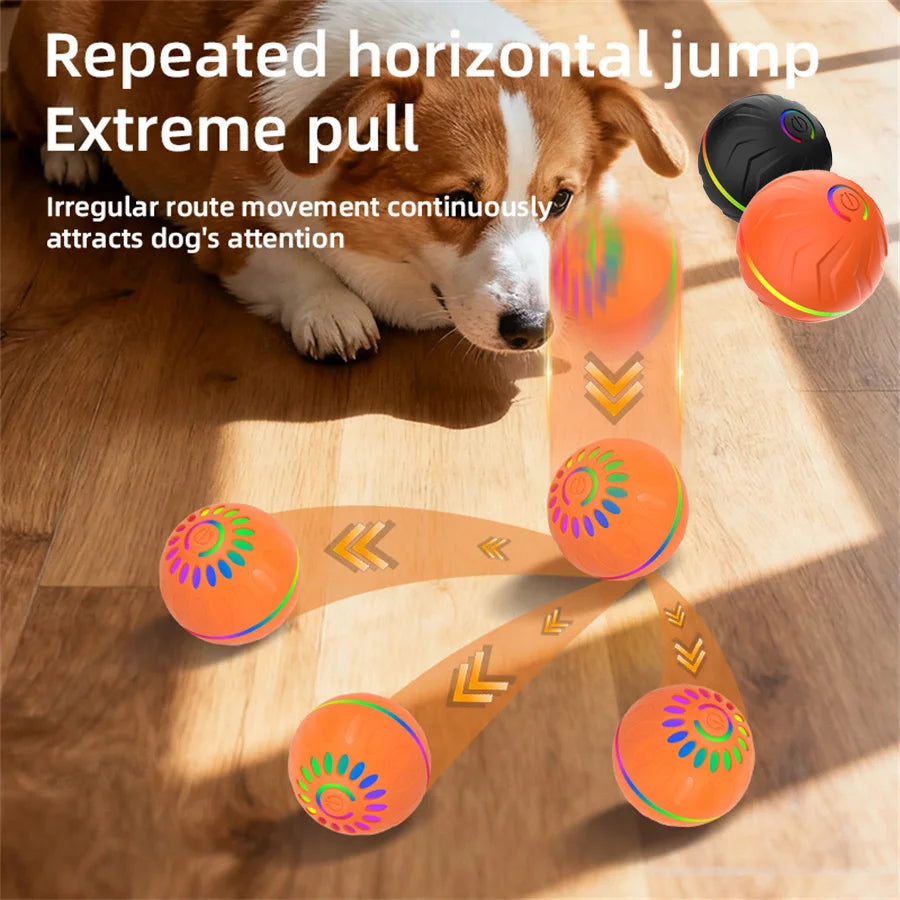Interactive Smart Dogs Toys Balls - USB Automatic Moving Bouncing Ball for Puppy to Large dog-Electronic Pets Ball Birthday Gift