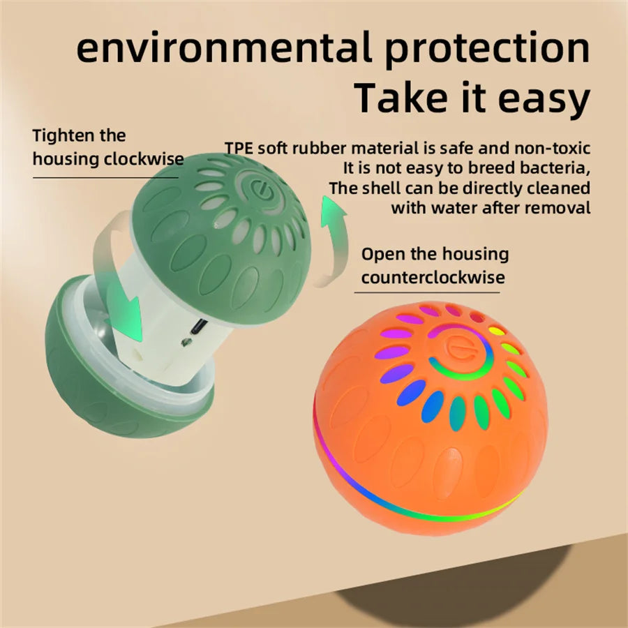 Interactive Smart Dogs Toys Balls - USB Automatic Moving Bouncing Ball for Puppy to Large dog-Electronic Pets Ball Birthday Gift