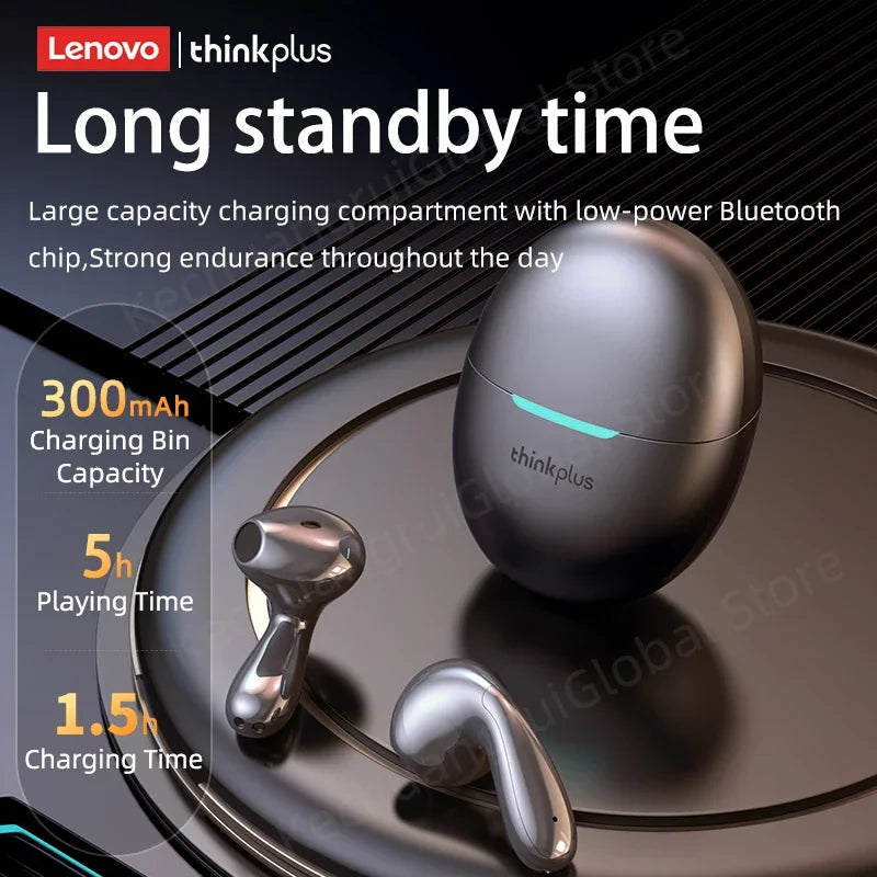 2025 Original Lenovo LP48 TWS Earphone Wireless Bluetooth 5.4 Headset Half In Ear Noise Reduction Free EarBuds For Huawei iPhone