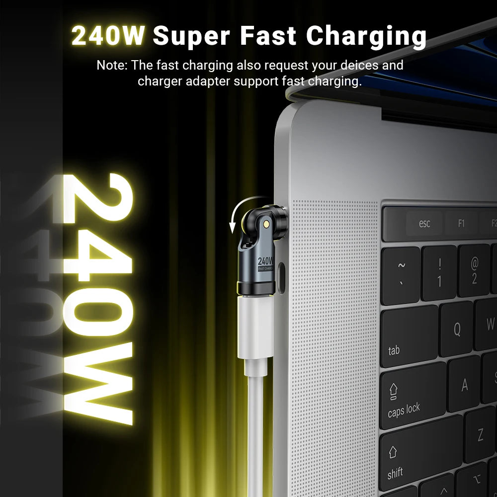 AUFU 2PCS 9Pin Magnetic USB C OTG Adapter PD 240W Fast Charging Magnet Type C Female Connector for iPhone Xiaomi Macbook Laptop