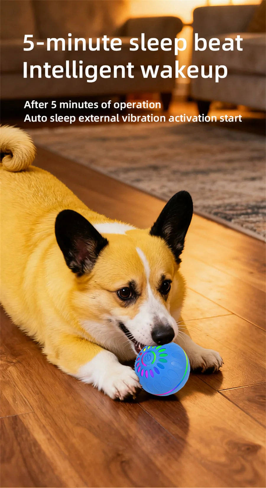 Interactive Smart Dogs Toys Balls - USB Automatic Moving Bouncing Ball for Puppy to Large dog-Electronic Pets Ball Birthday Gift