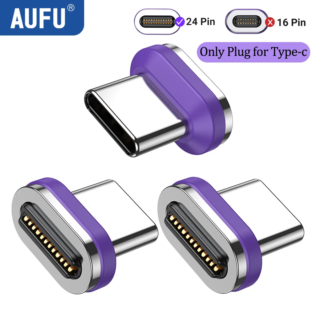 AUFU PD240W Magnetic USB C Adapter For Iphone USB4 OTG Connector 40Gbps 8K60Hz Type C Female Converter For Thunderbolt 4 Macbook