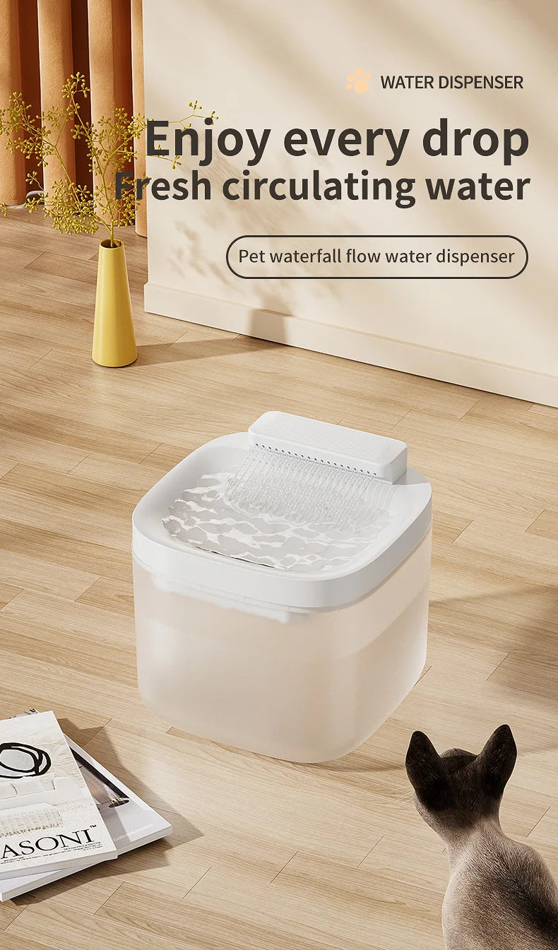 3L USB Pet Water Fountain with Pump & Filter Anti-Dry Burning Cat Water Dispenser Auto Recirculating Pet Water Flow Drinker