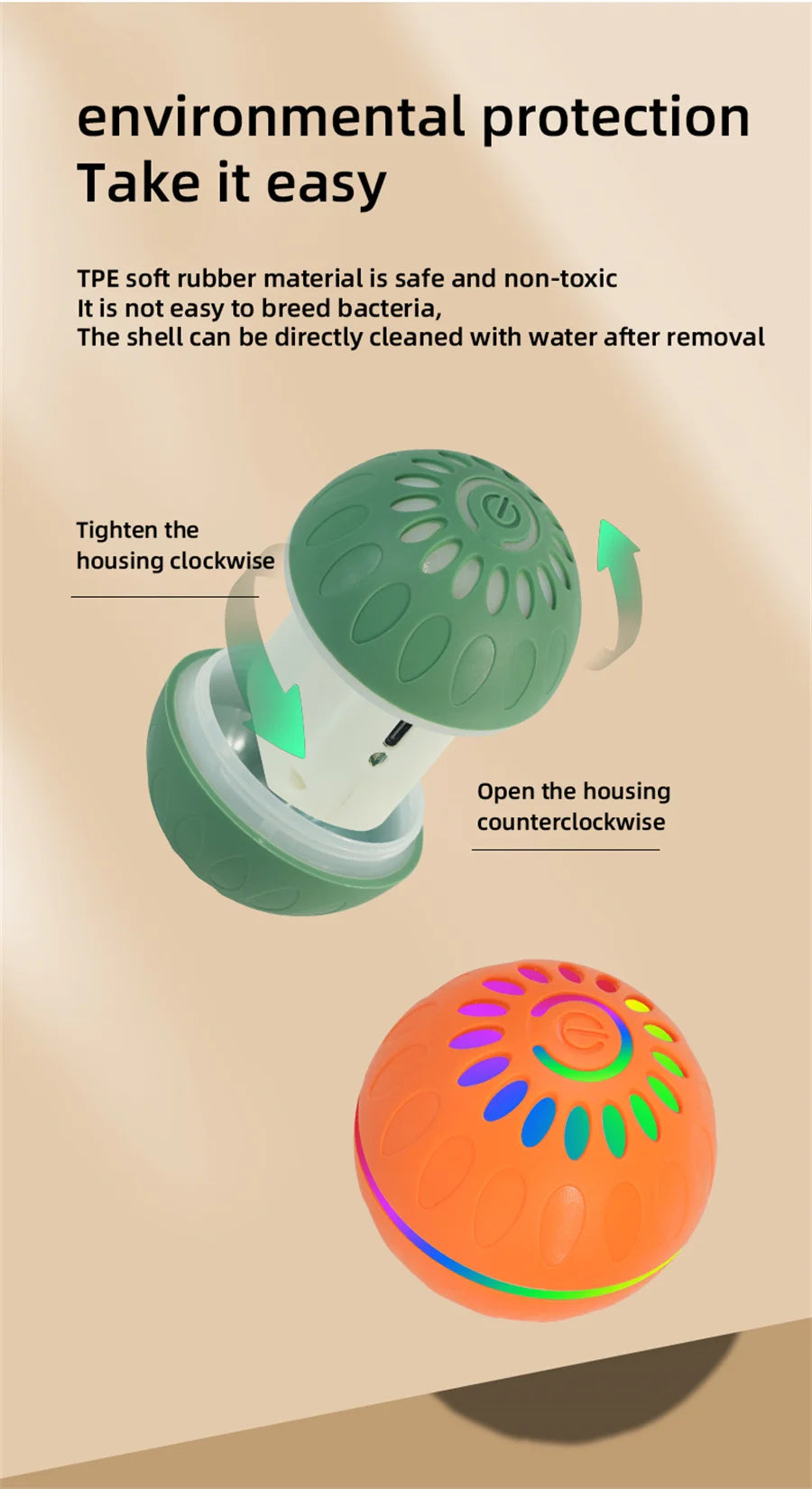 Interactive Smart Dogs Toys Balls - USB Automatic Moving Bouncing Ball for Puppy to Large dog-Electronic Pets Ball Birthday Gift